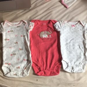 3 elephant themed onesies never worn